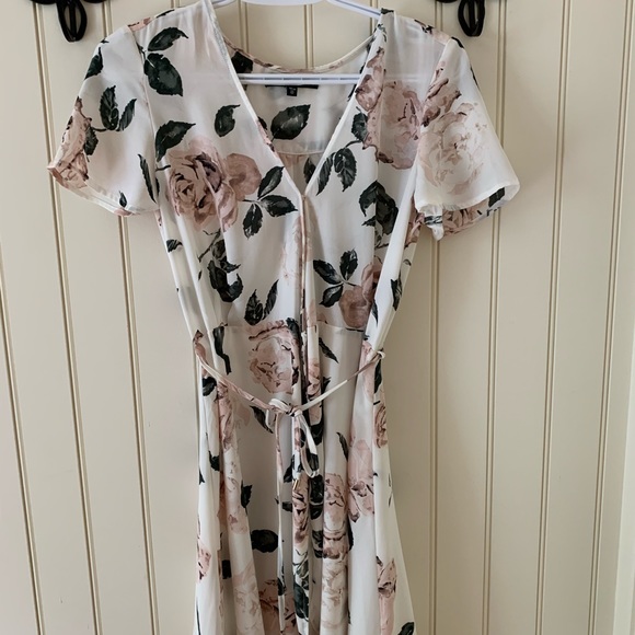Dynamite Floral Mini Wrap Dress - Picture 1 of 3